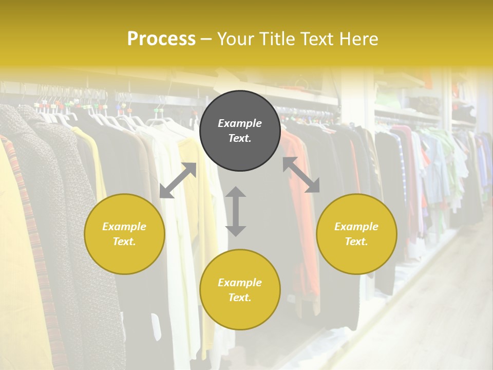 A Bunch Of Clothes Hanging On A Rack In A Store PowerPoint Template