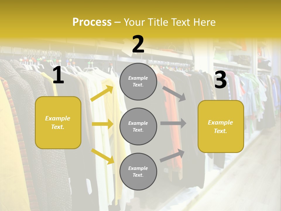 A Bunch Of Clothes Hanging On A Rack In A Store PowerPoint Template