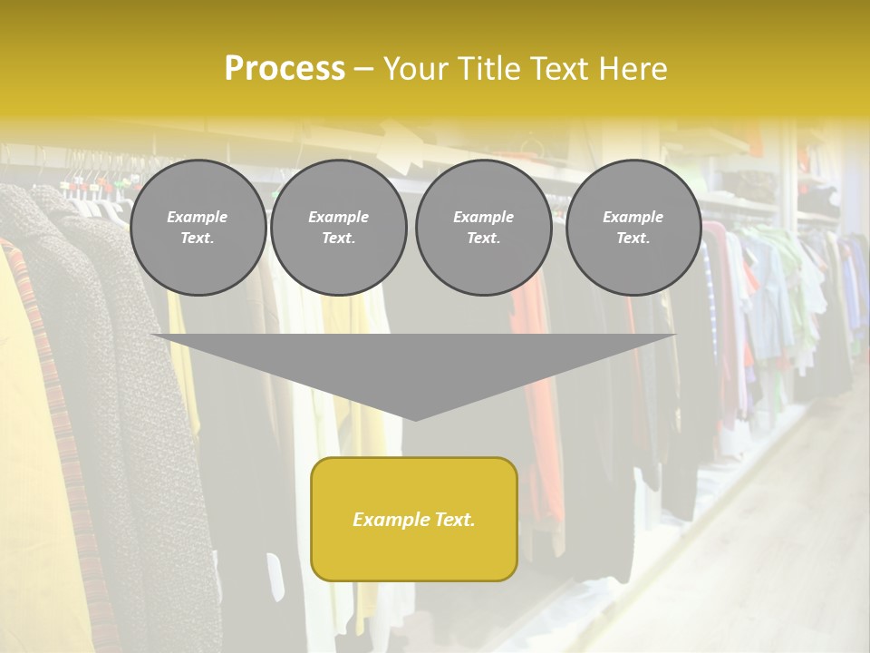 A Bunch Of Clothes Hanging On A Rack In A Store PowerPoint Template