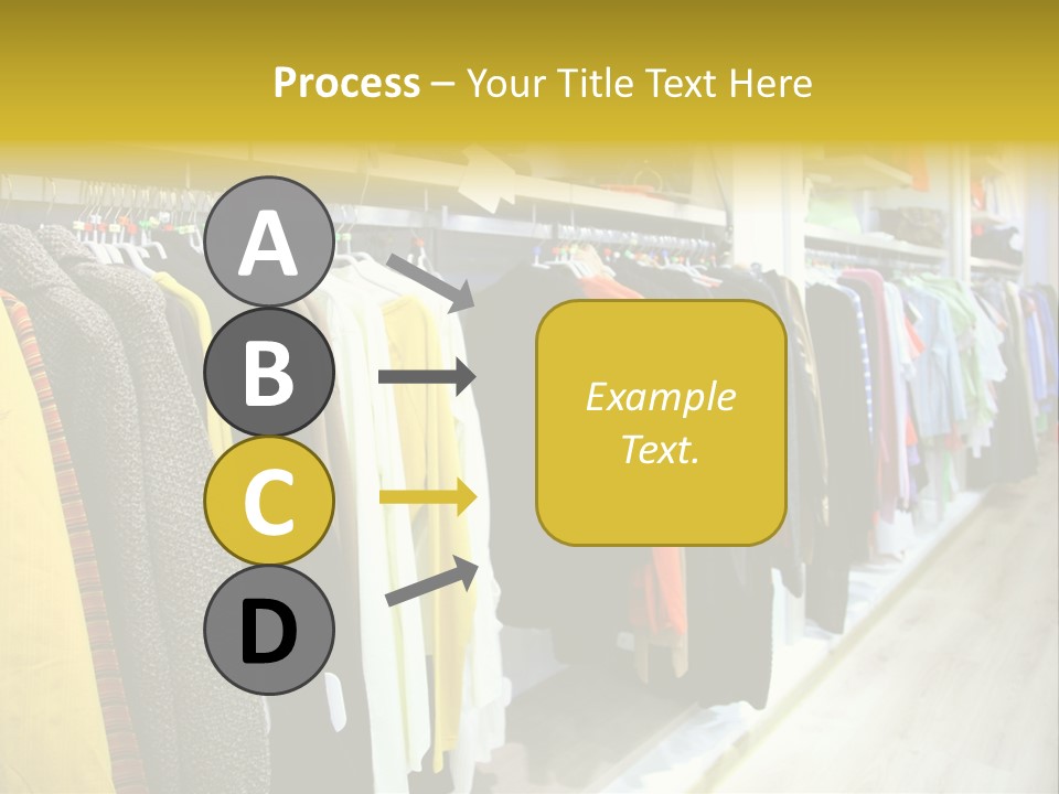 A Bunch Of Clothes Hanging On A Rack In A Store PowerPoint Template