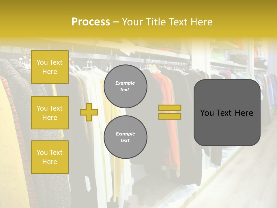 A Bunch Of Clothes Hanging On A Rack In A Store PowerPoint Template