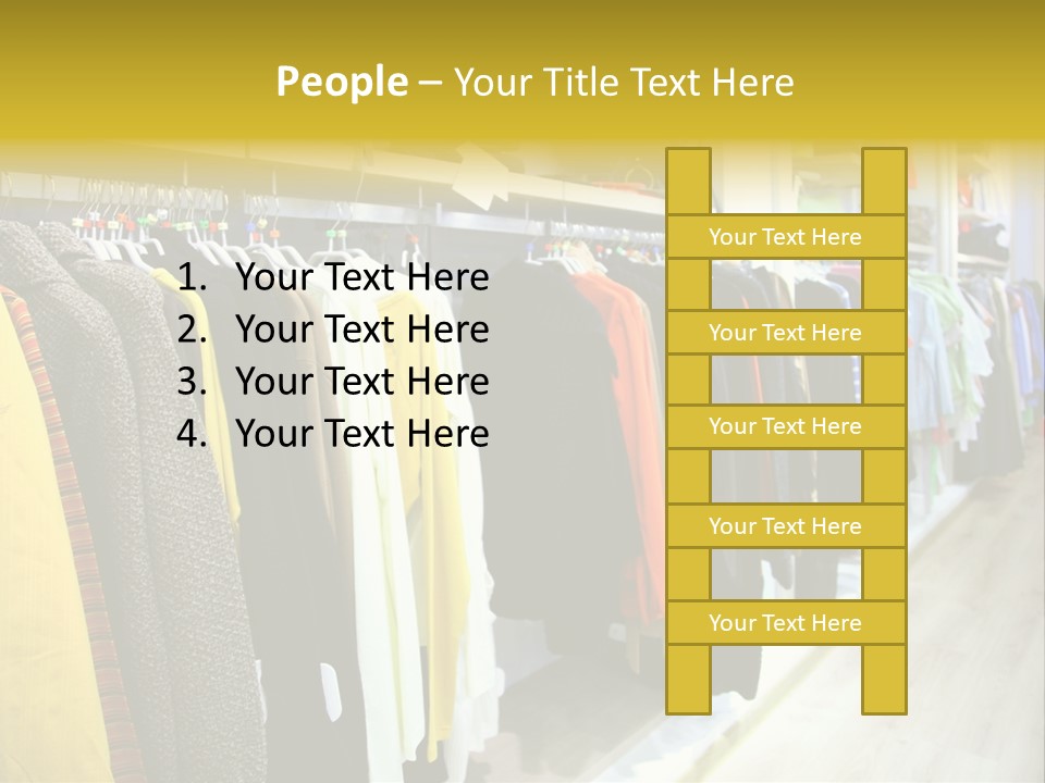 A Bunch Of Clothes Hanging On A Rack In A Store PowerPoint Template