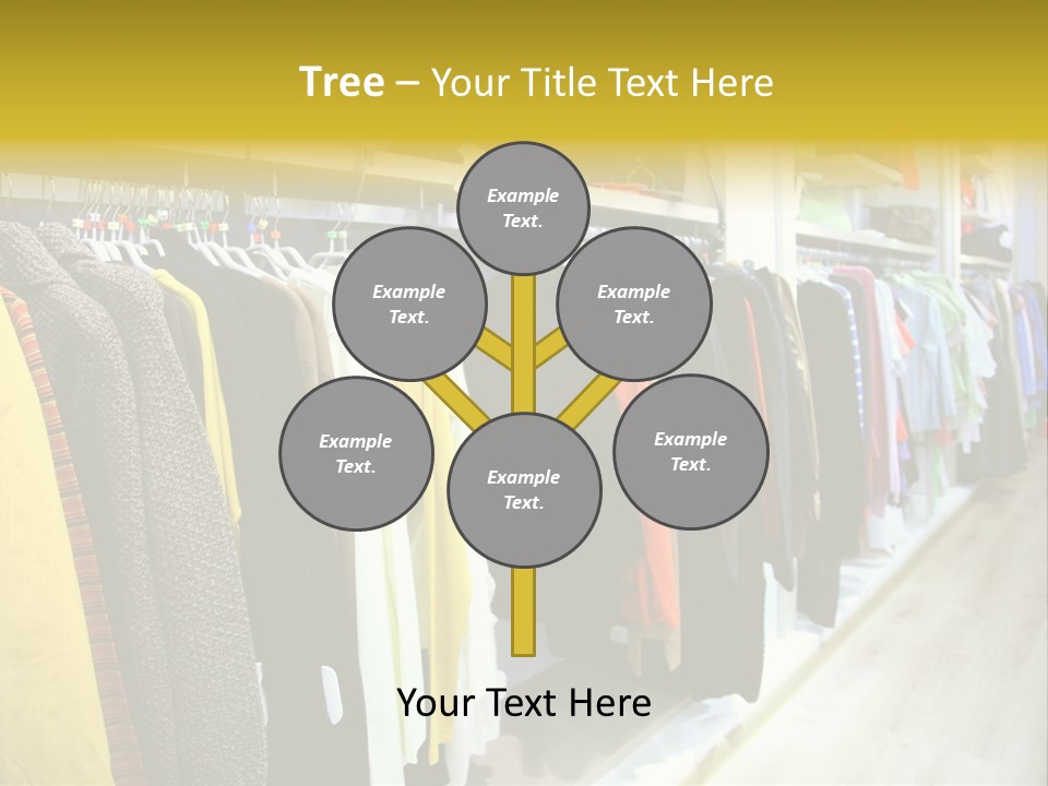 A Bunch Of Clothes Hanging On A Rack In A Store PowerPoint Template