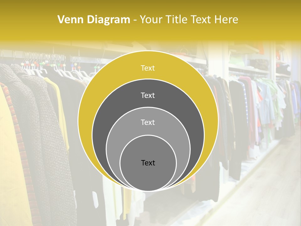 A Bunch Of Clothes Hanging On A Rack In A Store PowerPoint Template