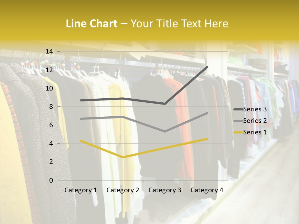 A Bunch Of Clothes Hanging On A Rack In A Store PowerPoint Template