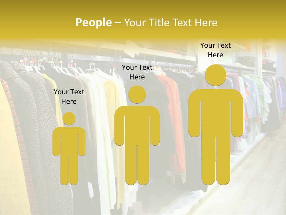 A Bunch Of Clothes Hanging On A Rack In A Store PowerPoint Template