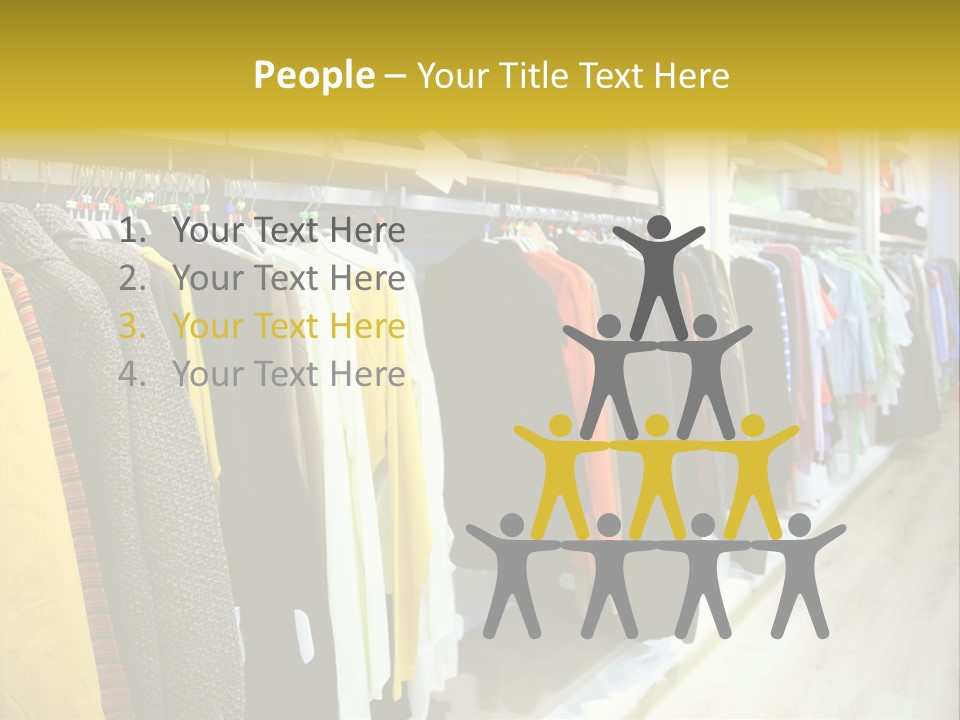 A Bunch Of Clothes Hanging On A Rack In A Store PowerPoint Template