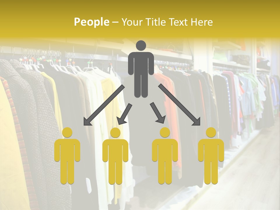 A Bunch Of Clothes Hanging On A Rack In A Store PowerPoint Template