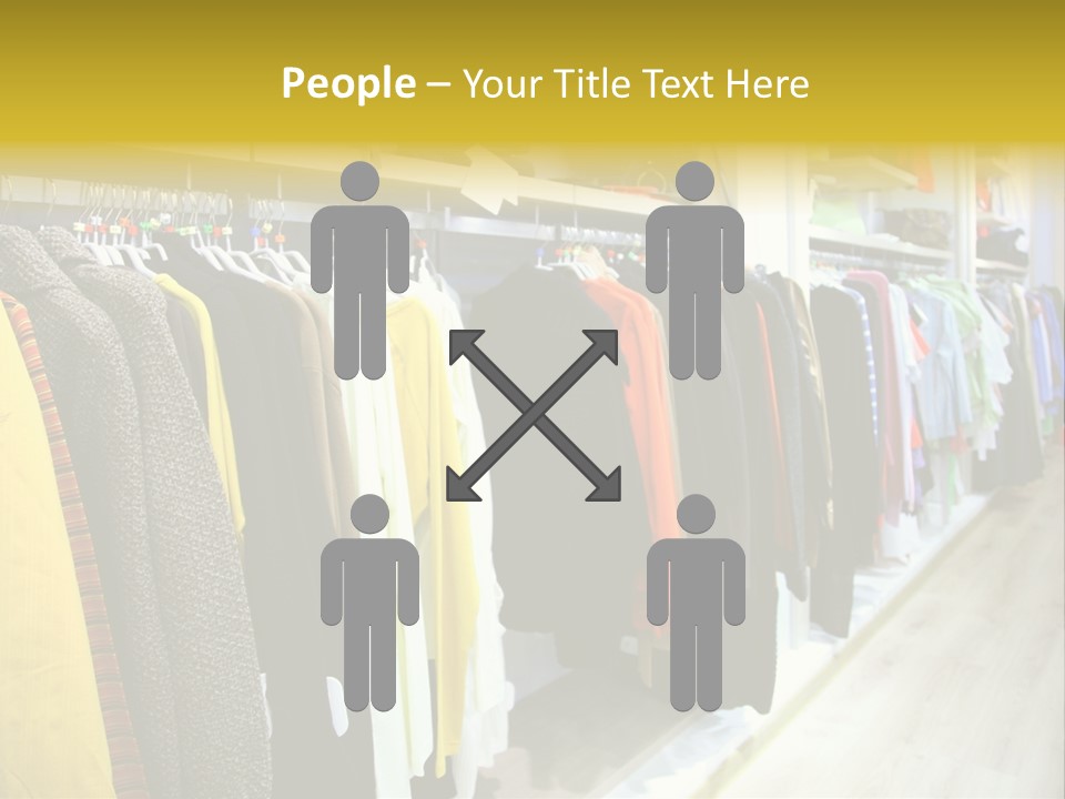 A Bunch Of Clothes Hanging On A Rack In A Store PowerPoint Template