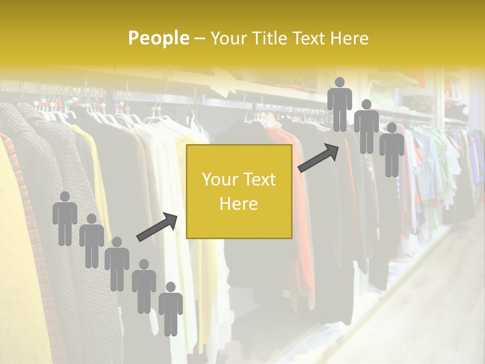 A Bunch Of Clothes Hanging On A Rack In A Store PowerPoint Template