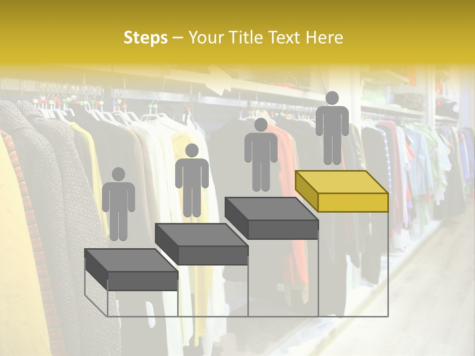 A Bunch Of Clothes Hanging On A Rack In A Store PowerPoint Template