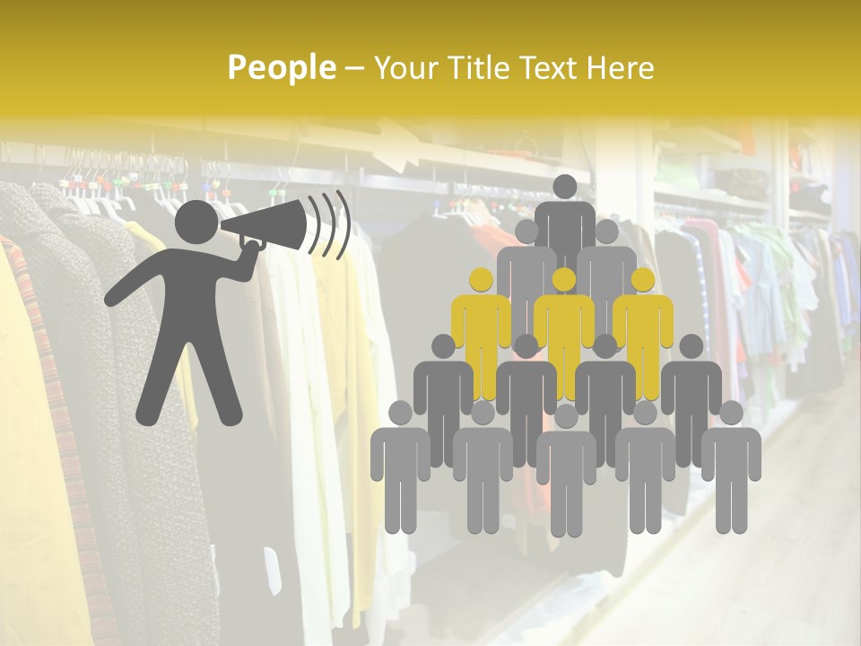 A Bunch Of Clothes Hanging On A Rack In A Store PowerPoint Template