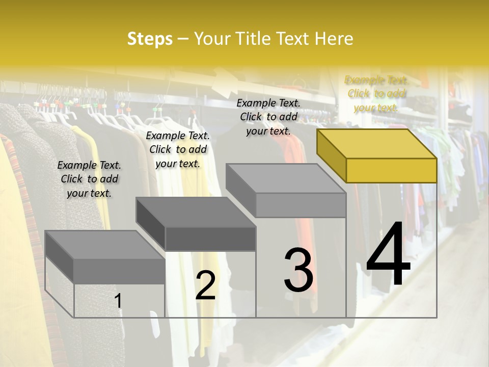 A Bunch Of Clothes Hanging On A Rack In A Store PowerPoint Template