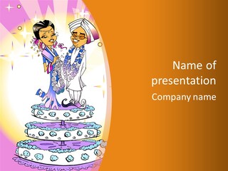 Seasonal Series - Indian Couple Just Married - Cartoon Style PowerPoint Template