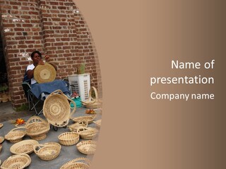 Charleston Sc - September 20: The Unique But Dying Art Of Sweet Grass Basket Weaving Is Still Practiced In The Carolinas, But May Be Lost In The Next Generation. PowerPoint Template