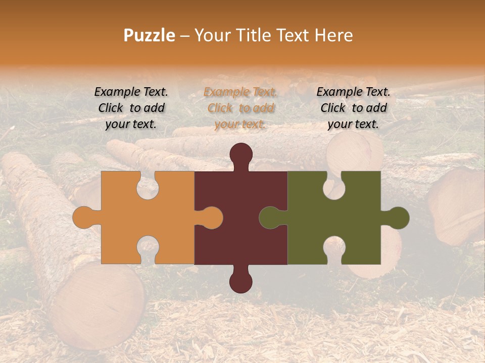 Bunches Of Felled Trees At A Logging Site PowerPoint Template