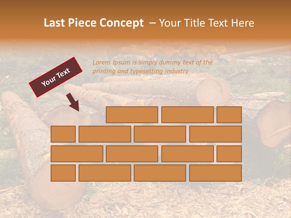 Bunches Of Felled Trees At A Logging Site PowerPoint Template