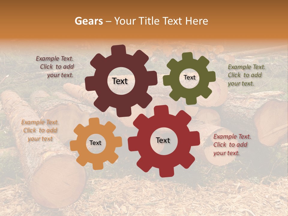 Bunches Of Felled Trees At A Logging Site PowerPoint Template