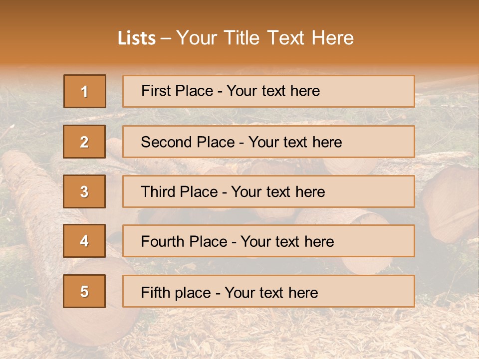 Bunches Of Felled Trees At A Logging Site PowerPoint Template