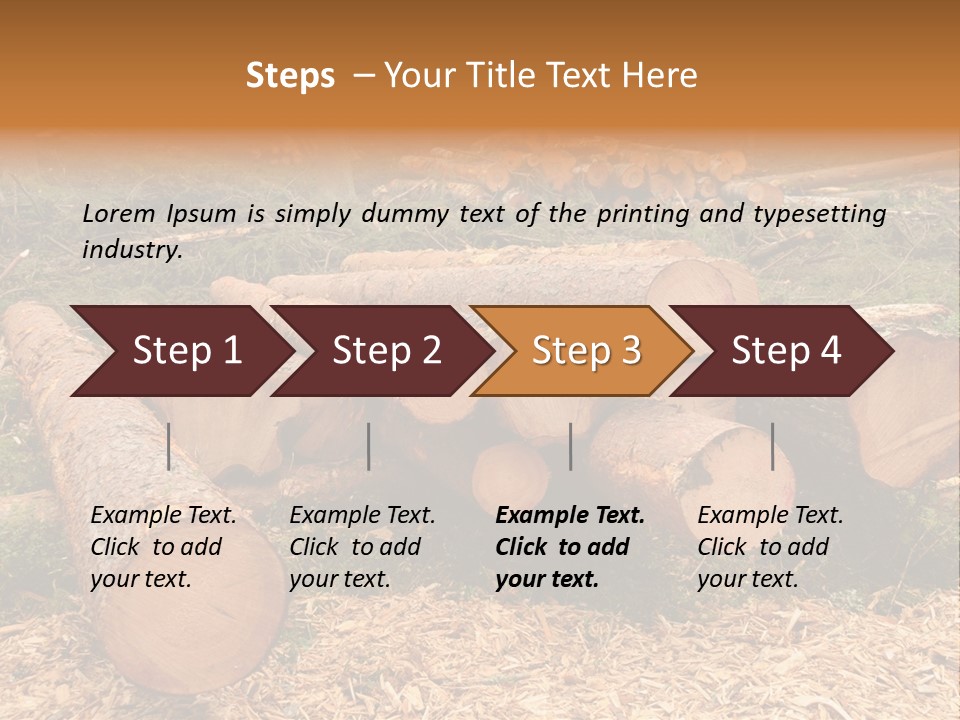 Bunches Of Felled Trees At A Logging Site PowerPoint Template