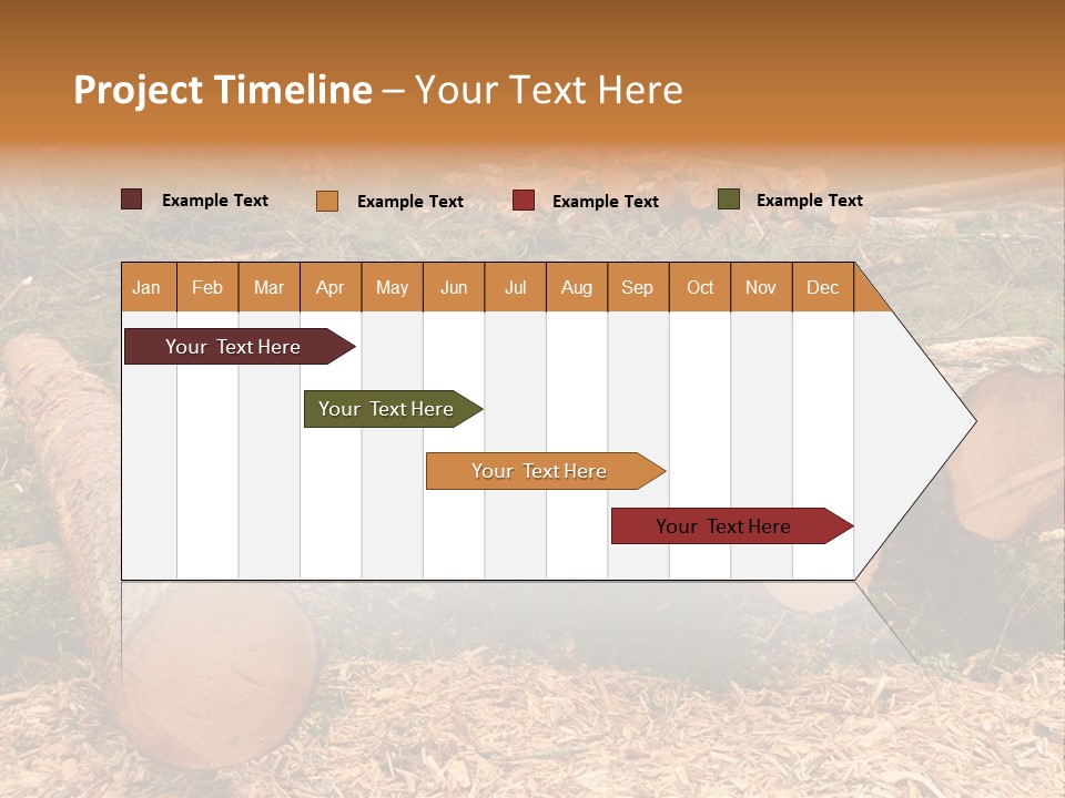 Bunches Of Felled Trees At A Logging Site PowerPoint Template