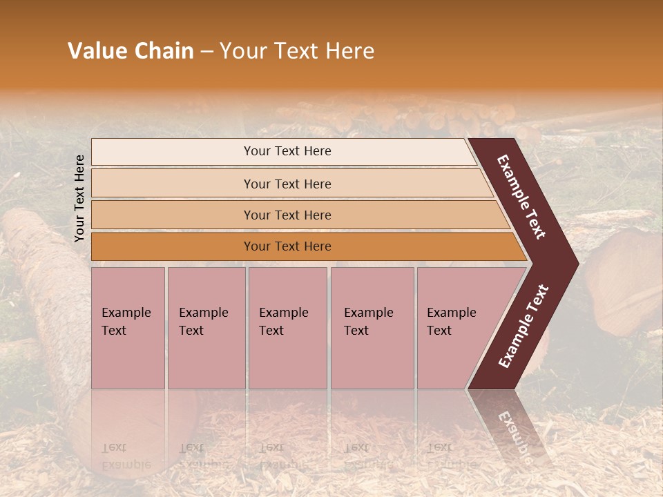 Bunches Of Felled Trees At A Logging Site PowerPoint Template