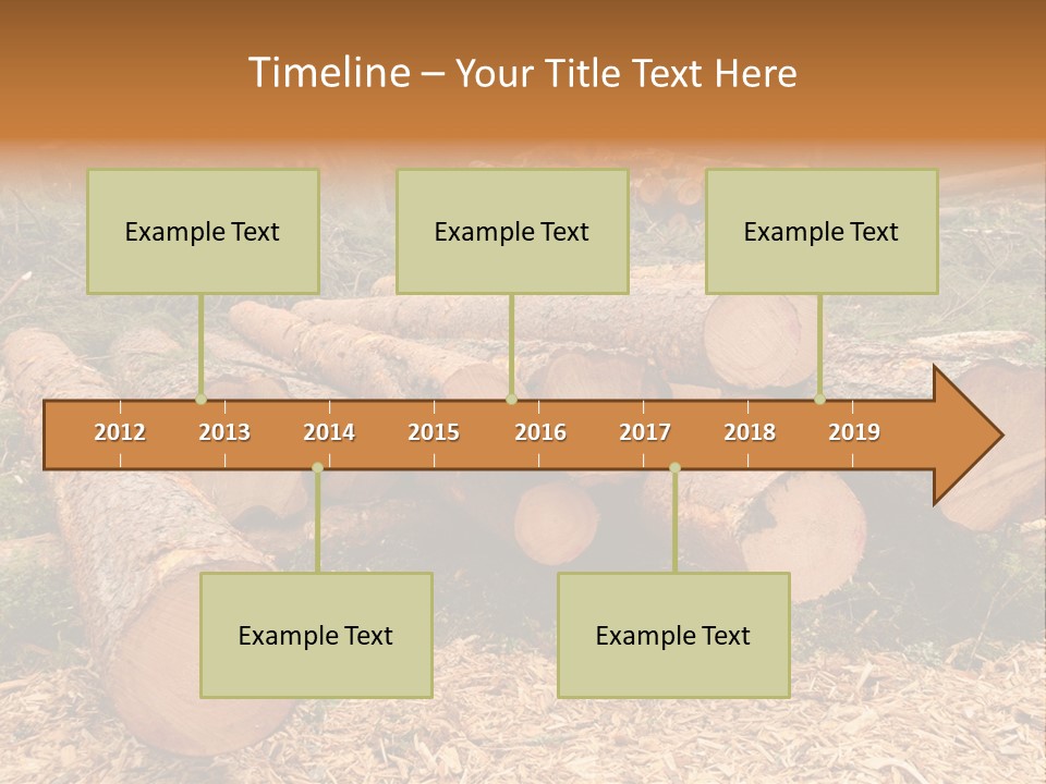 Bunches Of Felled Trees At A Logging Site PowerPoint Template