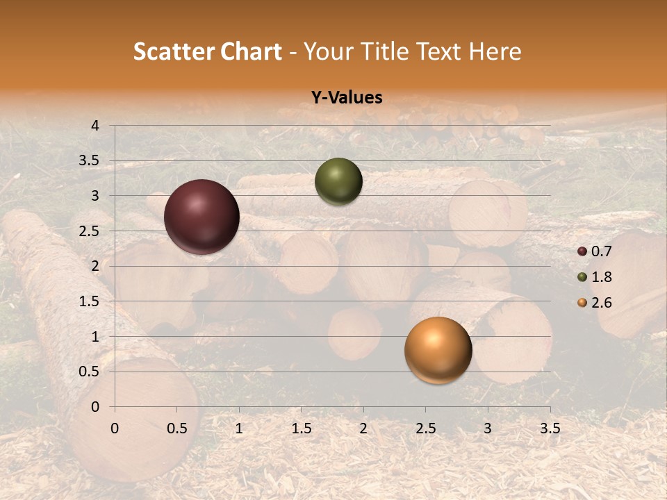 Bunches Of Felled Trees At A Logging Site PowerPoint Template