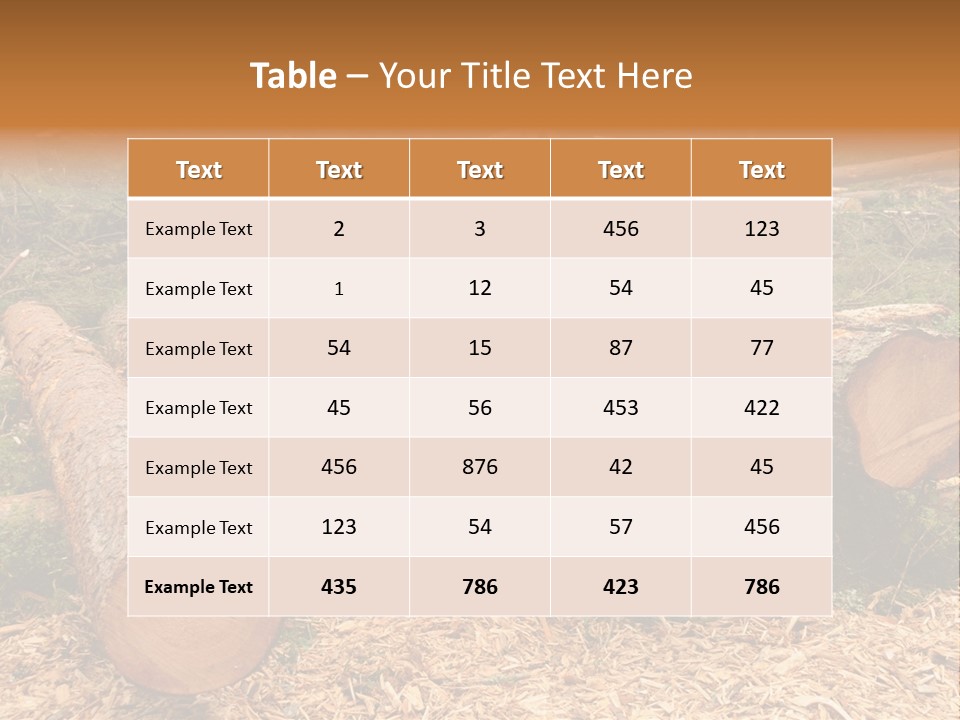Bunches Of Felled Trees At A Logging Site PowerPoint Template