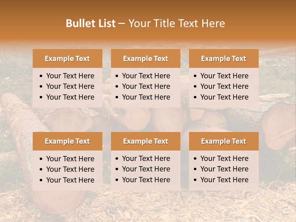 Bunches Of Felled Trees At A Logging Site PowerPoint Template