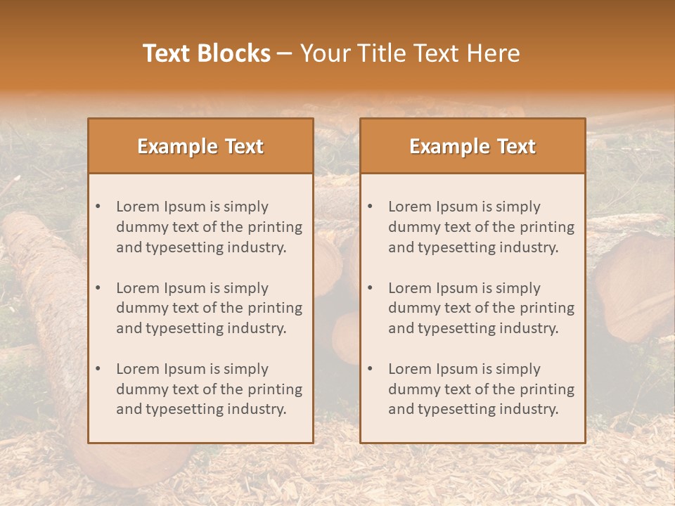 Bunches Of Felled Trees At A Logging Site PowerPoint Template