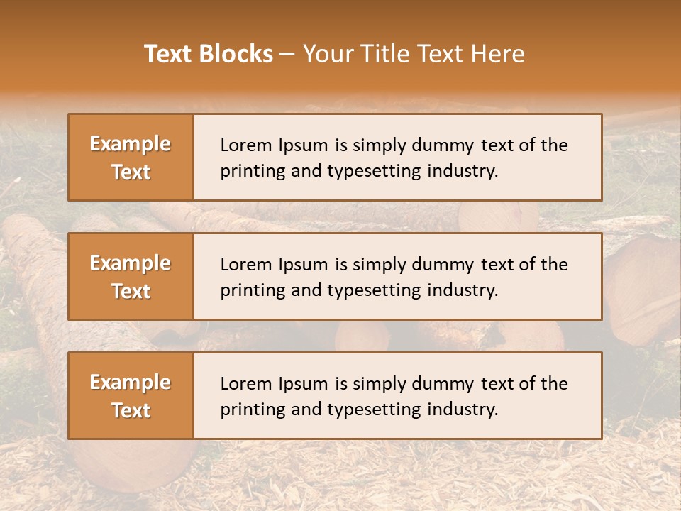 Bunches Of Felled Trees At A Logging Site PowerPoint Template