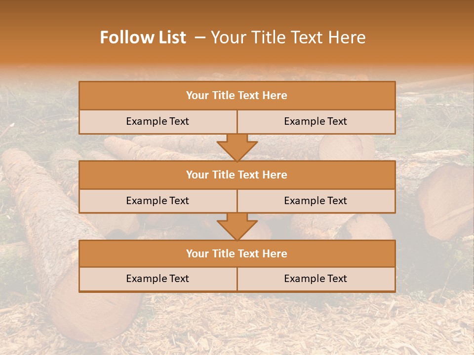 Bunches Of Felled Trees At A Logging Site PowerPoint Template