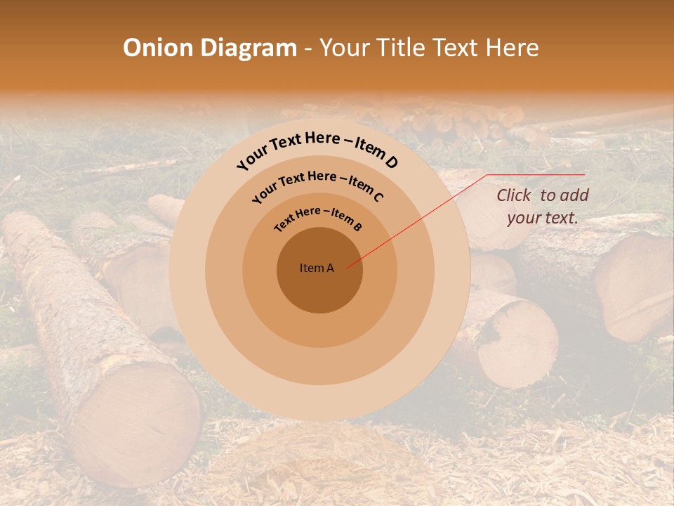 Bunches Of Felled Trees At A Logging Site PowerPoint Template