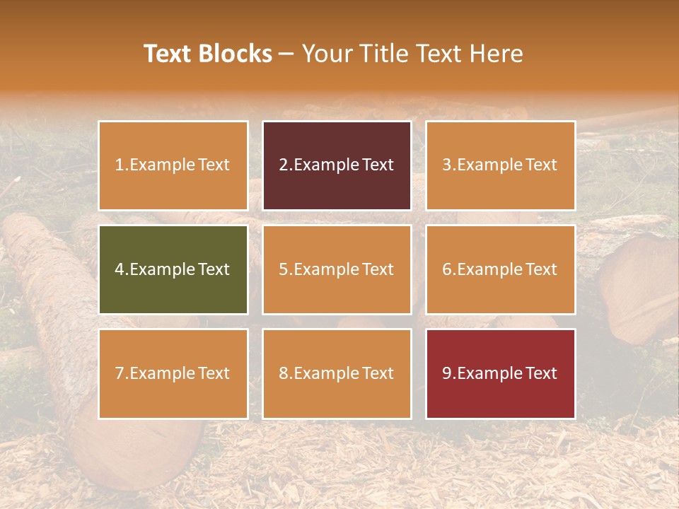 Bunches Of Felled Trees At A Logging Site PowerPoint Template