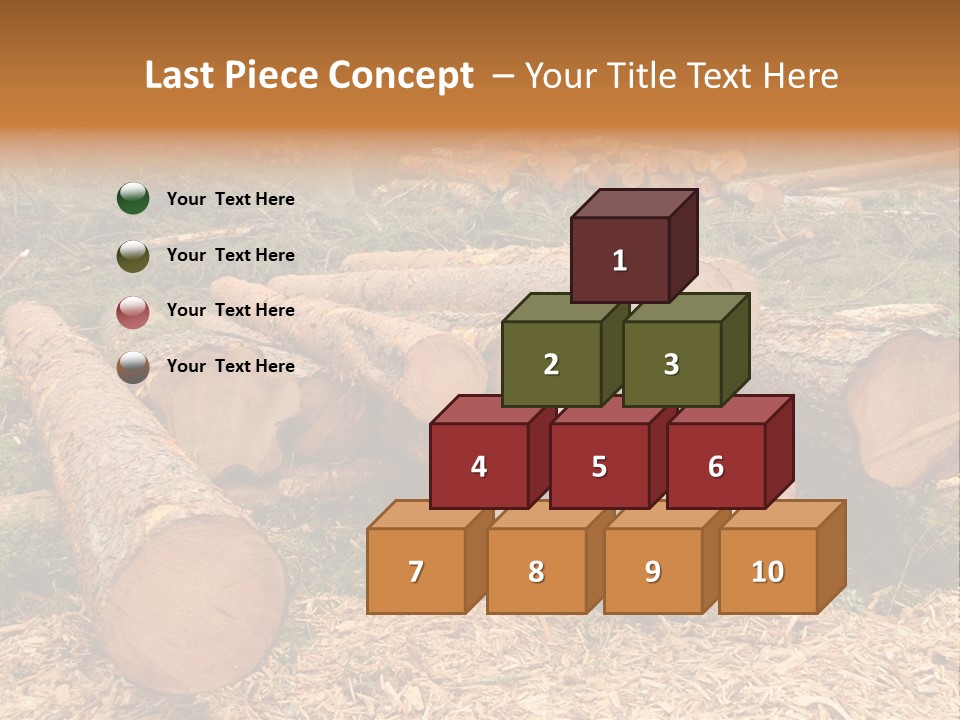 Bunches Of Felled Trees At A Logging Site PowerPoint Template