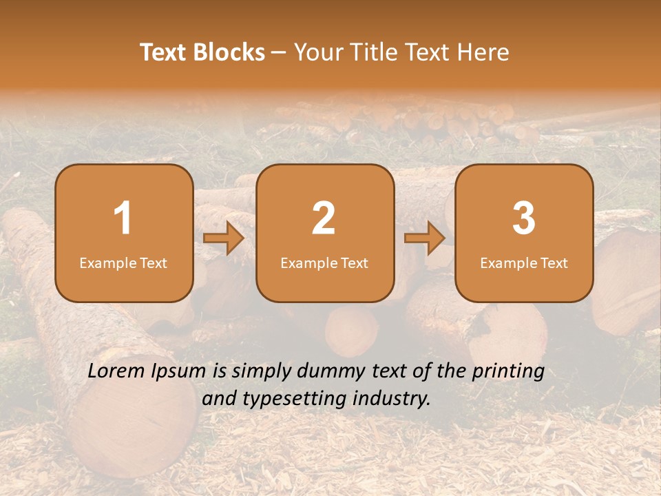 Bunches Of Felled Trees At A Logging Site PowerPoint Template