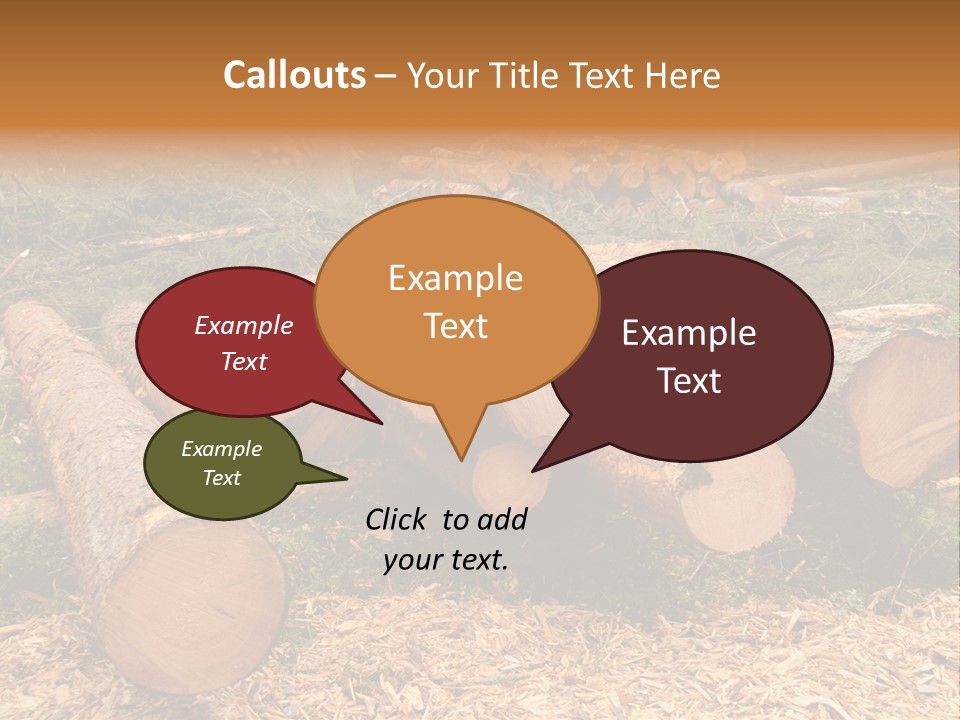 Bunches Of Felled Trees At A Logging Site PowerPoint Template
