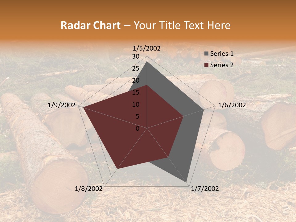 Bunches Of Felled Trees At A Logging Site PowerPoint Template