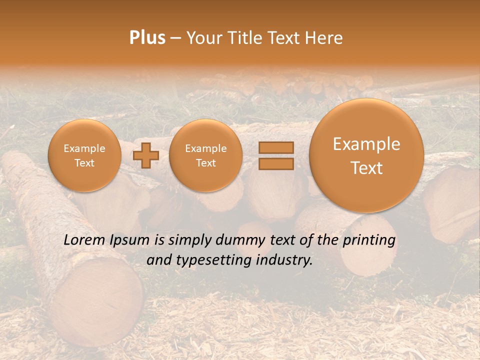 Bunches Of Felled Trees At A Logging Site PowerPoint Template