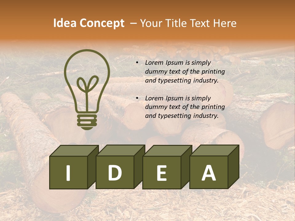 Bunches Of Felled Trees At A Logging Site PowerPoint Template