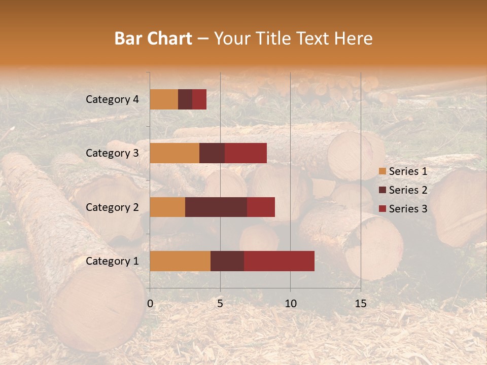 Bunches Of Felled Trees At A Logging Site PowerPoint Template