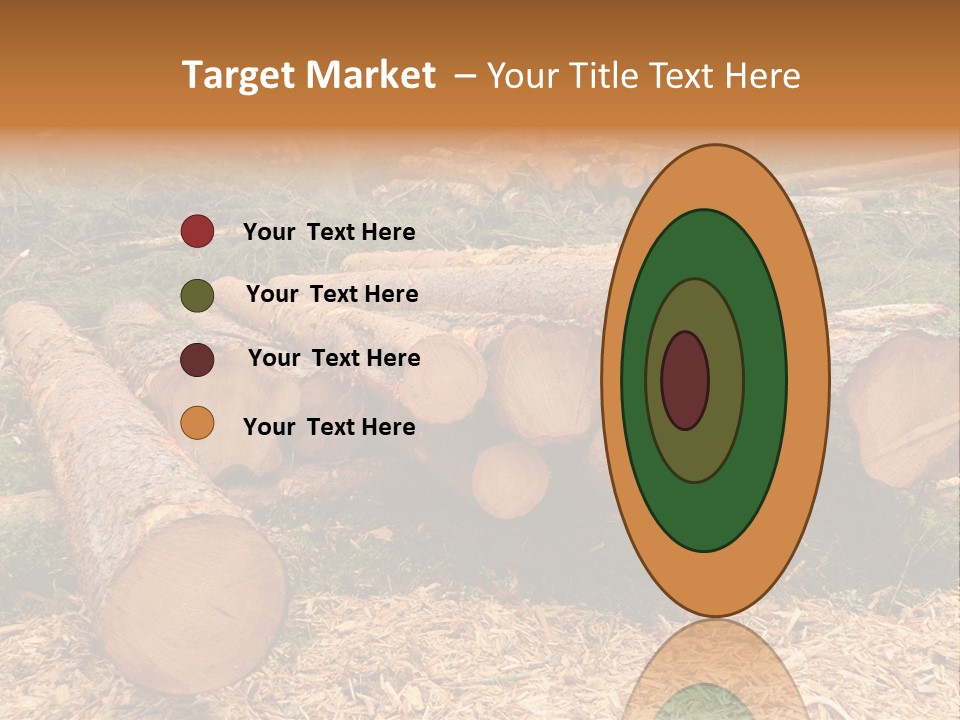 Bunches Of Felled Trees At A Logging Site PowerPoint Template