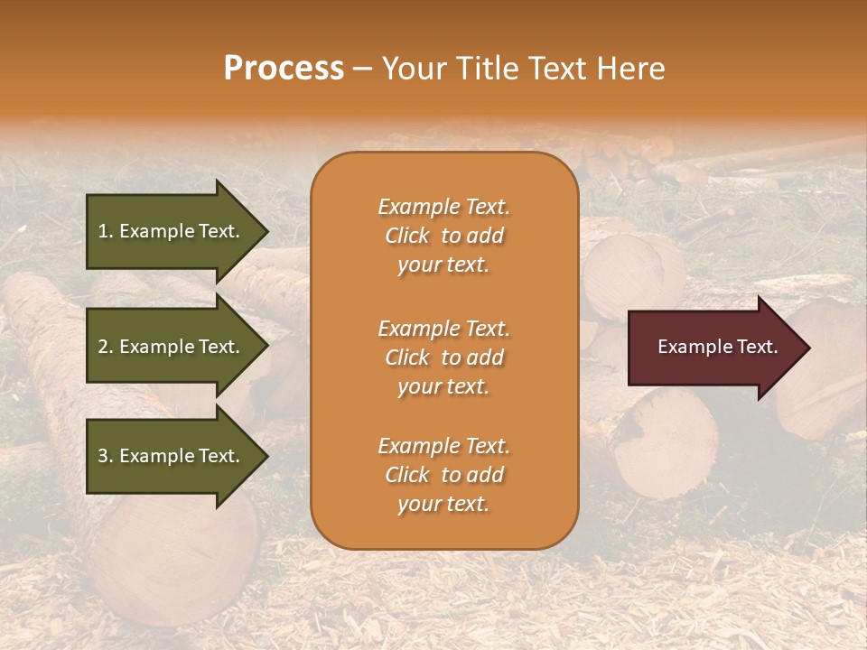 Bunches Of Felled Trees At A Logging Site PowerPoint Template