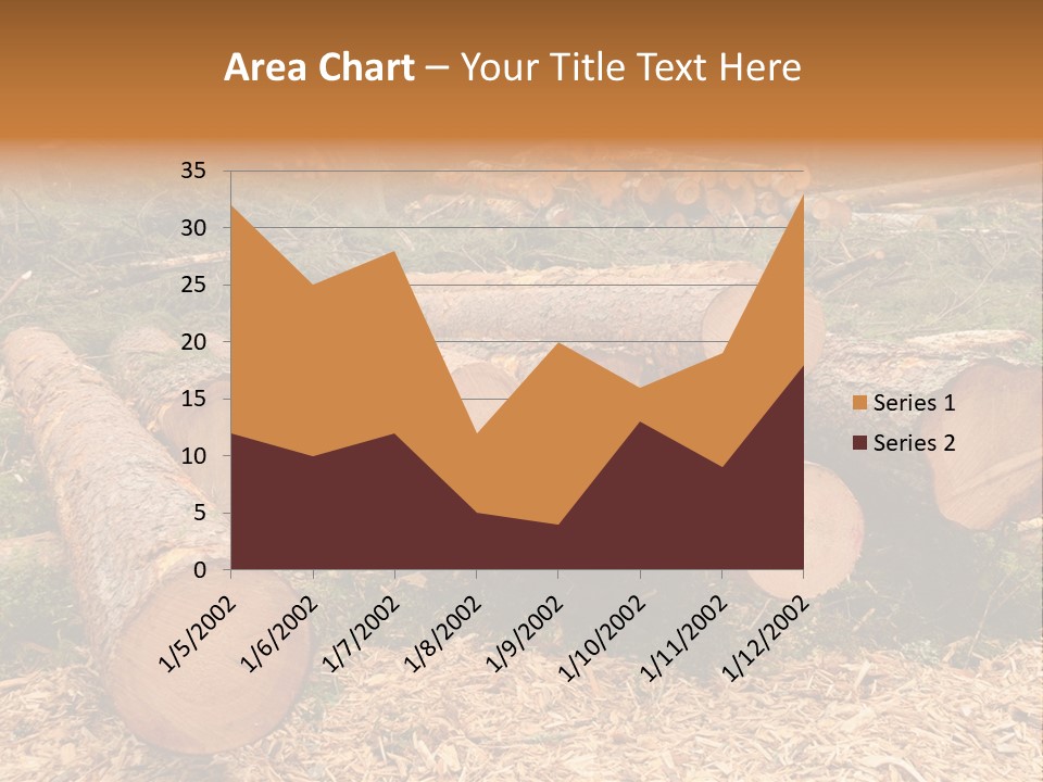 Bunches Of Felled Trees At A Logging Site PowerPoint Template