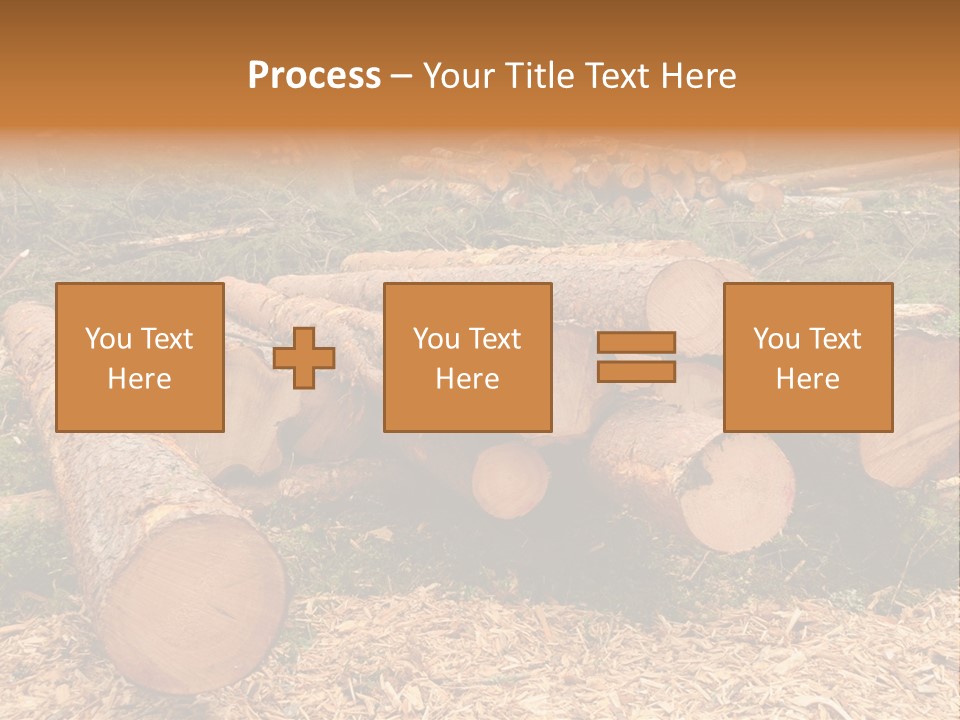 Bunches Of Felled Trees At A Logging Site PowerPoint Template
