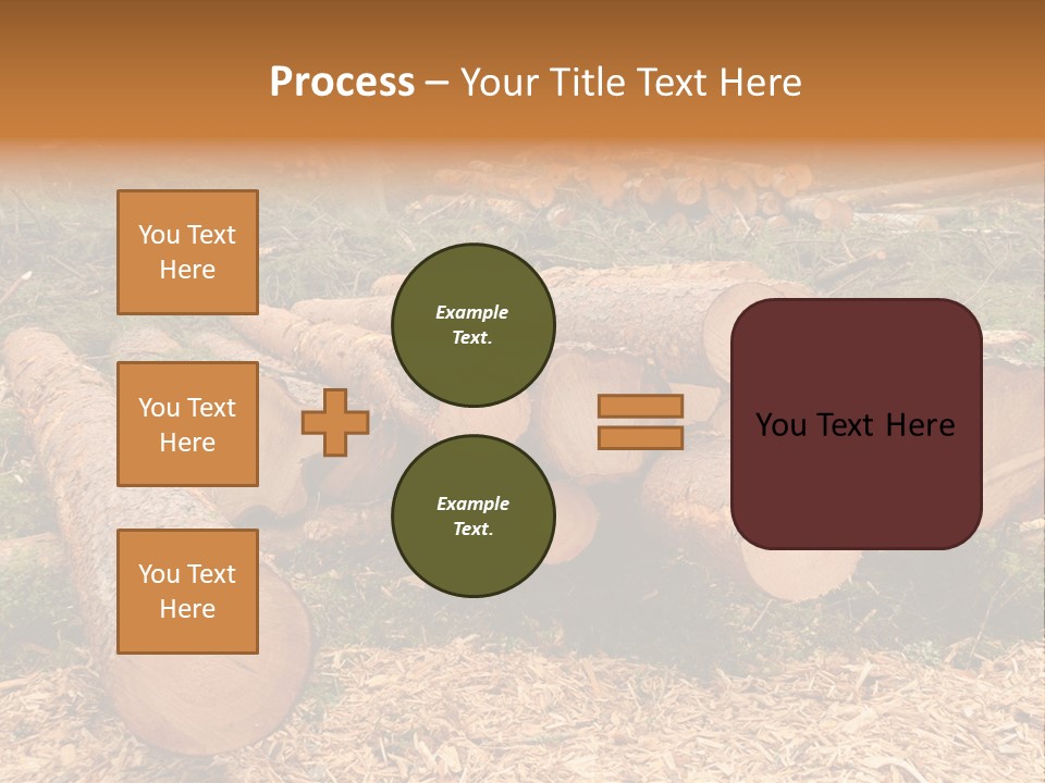 Bunches Of Felled Trees At A Logging Site PowerPoint Template