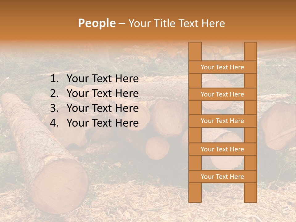 Bunches Of Felled Trees At A Logging Site PowerPoint Template