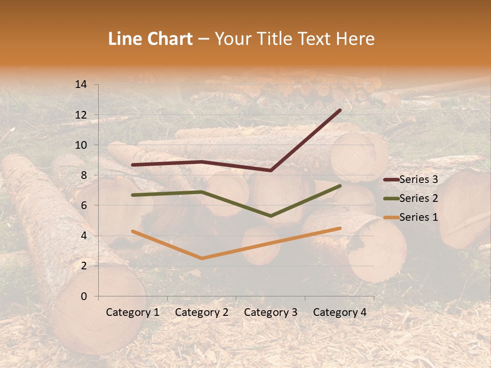 Bunches Of Felled Trees At A Logging Site PowerPoint Template