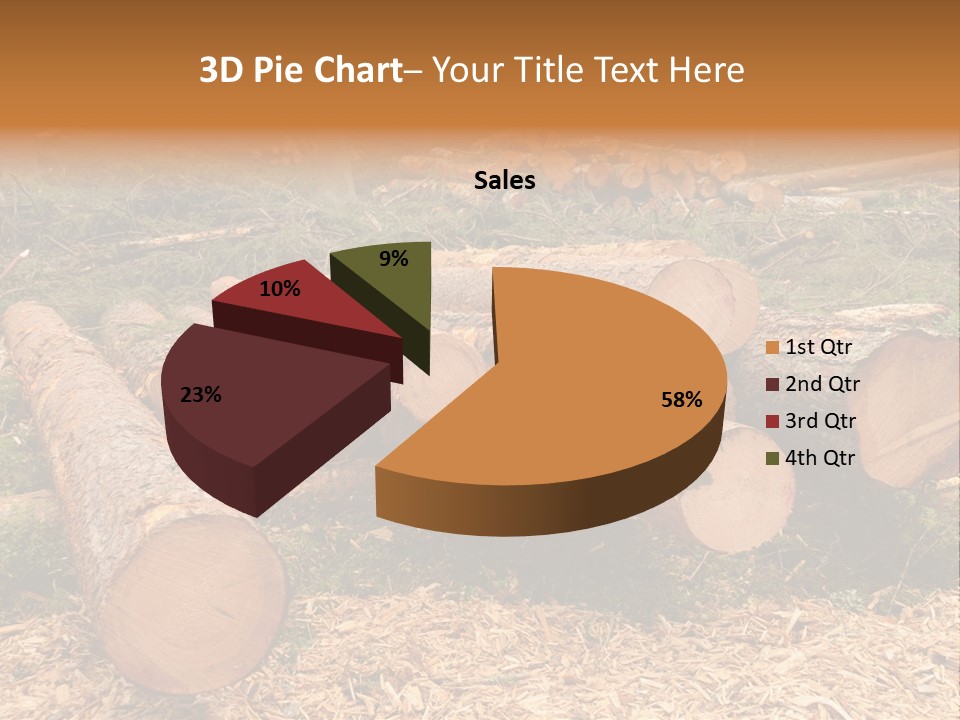 Bunches Of Felled Trees At A Logging Site PowerPoint Template